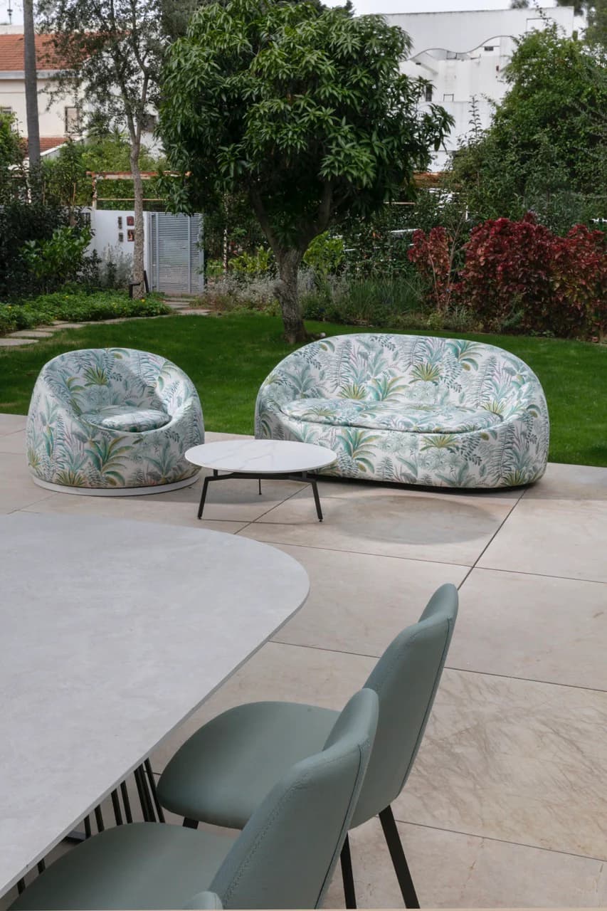 Duba seating in a landscaped residential project